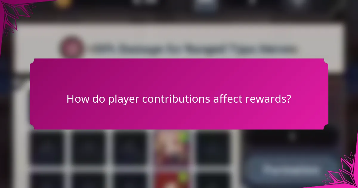 How do player contributions affect rewards?